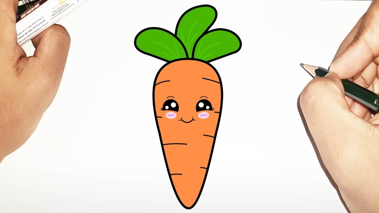 كيفية رسم خضروات كيوت بخطوات سهلة وبسيطة جداً 🥕  رسم جزرة كيوت 🥰 / تعليم رسم الخضروات 🥦