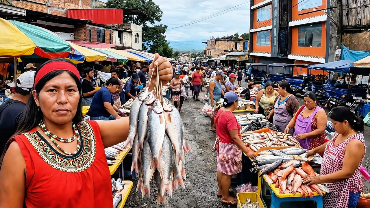 ❤️‍🔥El MERCADO callejero más EXOTICO de Tarapoto 🇵🇪 Cultura local