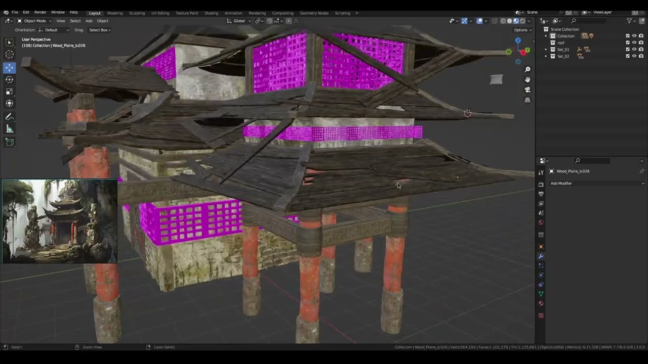 02 - Making The Temple Using Modular Assets In Blender