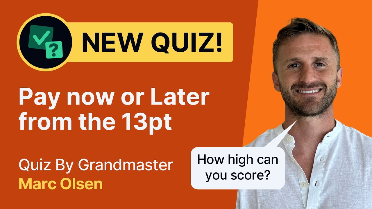 Backgammon Quiz: Pay Now or Later from the 13pt
