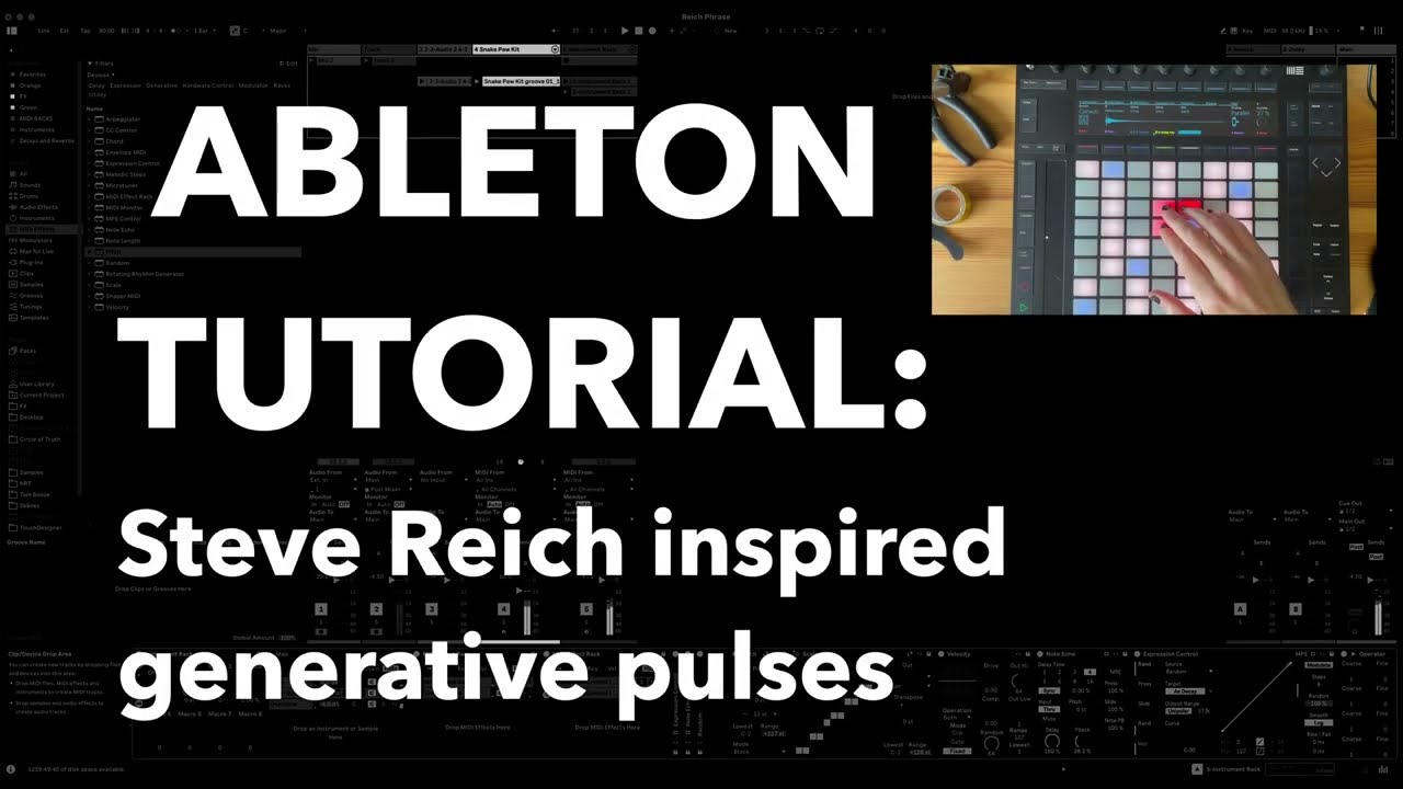 Ableton Tutorial: Steve Reich inspired generative phasing pulses