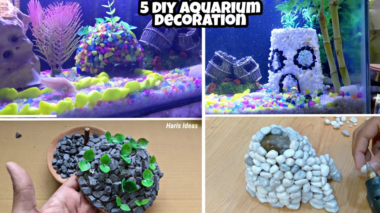 DIY Aquarium Decoration ideas with Stones | 5 Amazing Fish Tank Decoration (Easy)