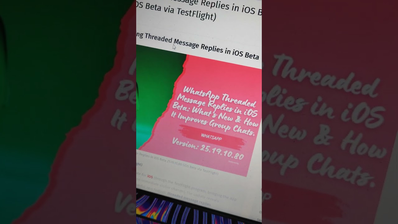 WhatsApp Threaded Message Replies in iOS Beta 25.19.10.80 (iOS Beta via TestFlight) #whatsapp #ios