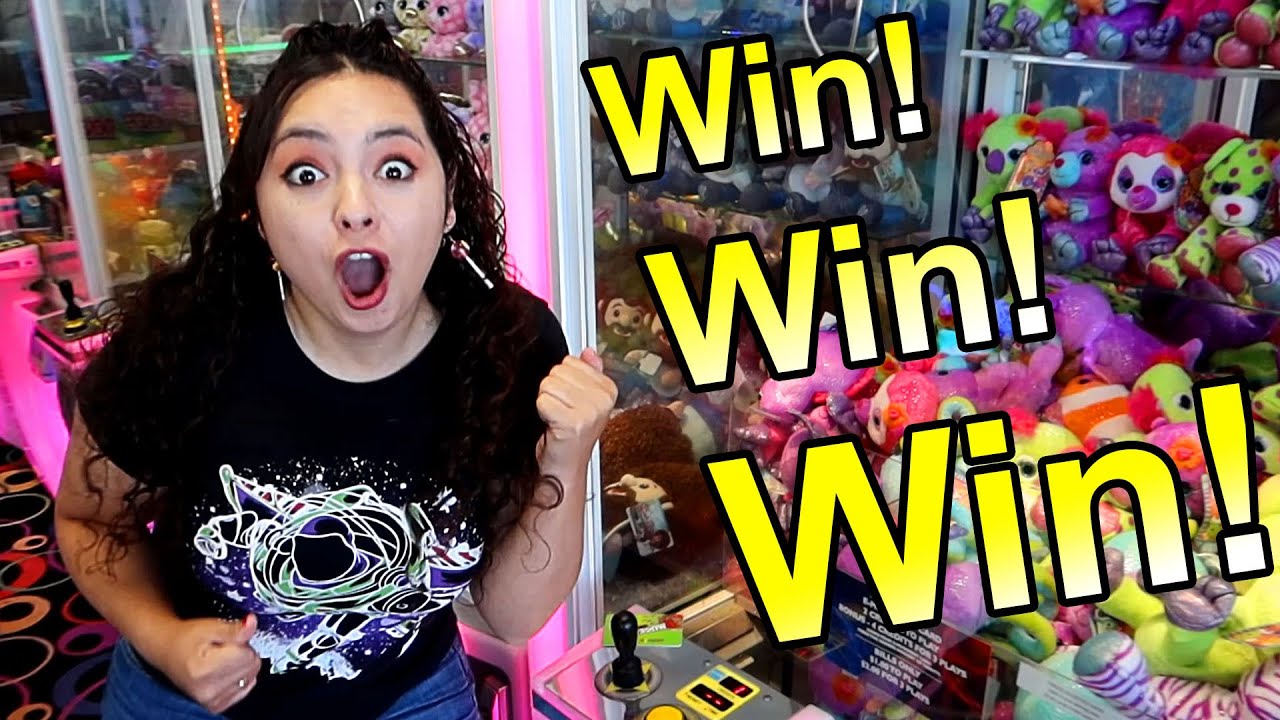 She just kept WINNING from this claw machine!