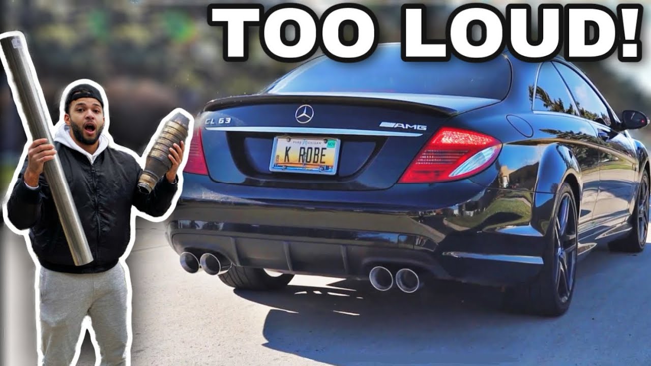 STRAIGHT PIPING A MERCEDES CL63 AMG! *WAY TOO LOUD*