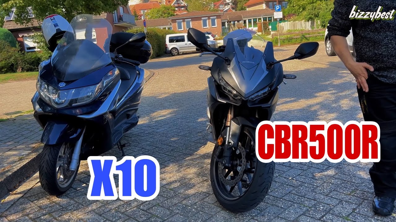 Tour durch Bad Bentheim mit der Honda CBR500R und der Piaggio X10 350ccm - Spaß Pur 😂- Tagebuch