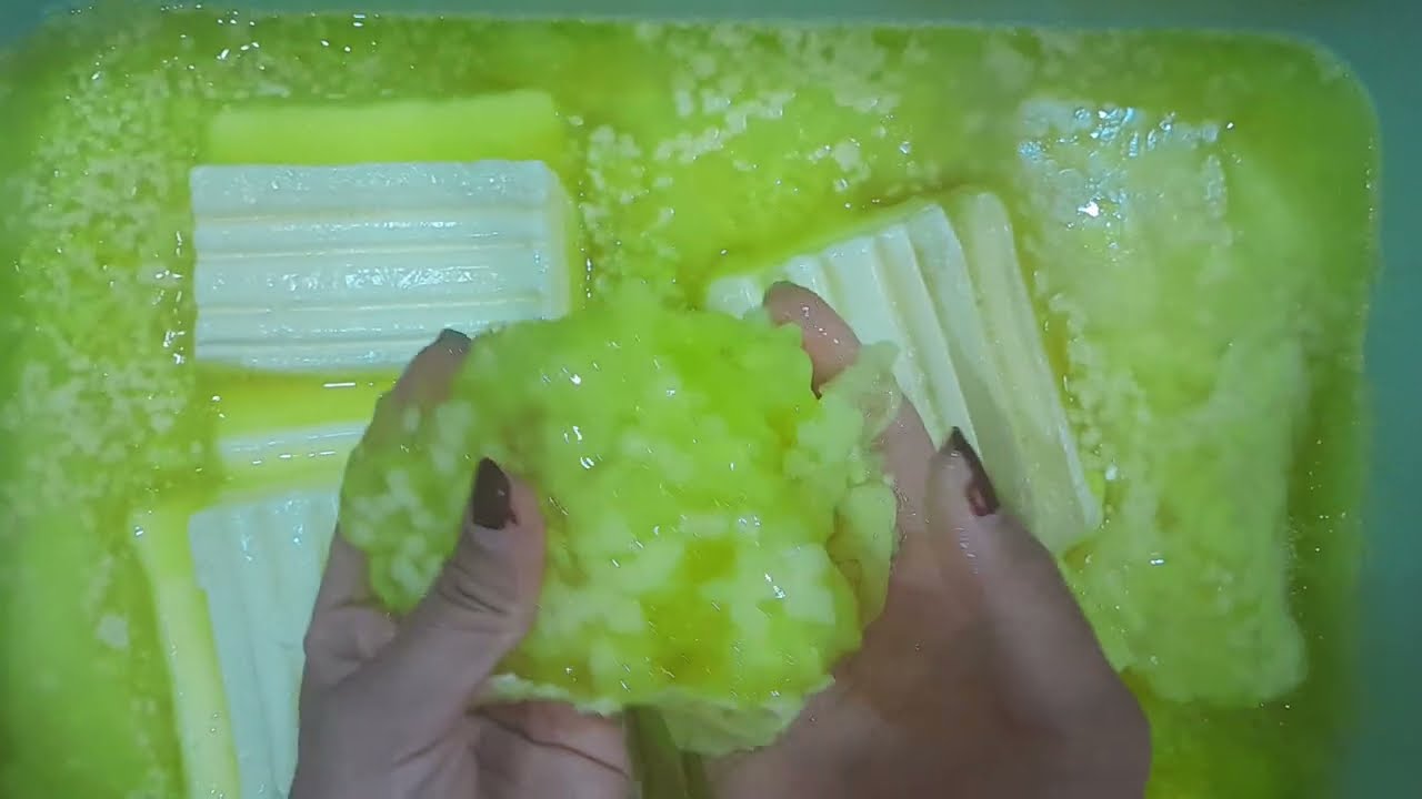 ~ASMR~Laundry Yellow Mushy Soaked Soap | Super Soaked Soap #asmrsounds #laundrysoap #soakedsoap 💛😍💦