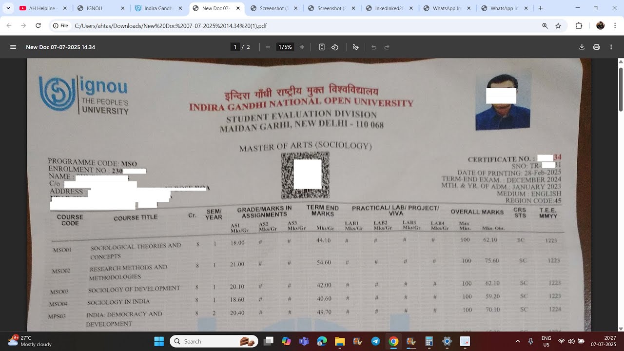 😮Big Change in IGNOU Master Degree Final Marksheet 2025 | Marks Calculation Explained