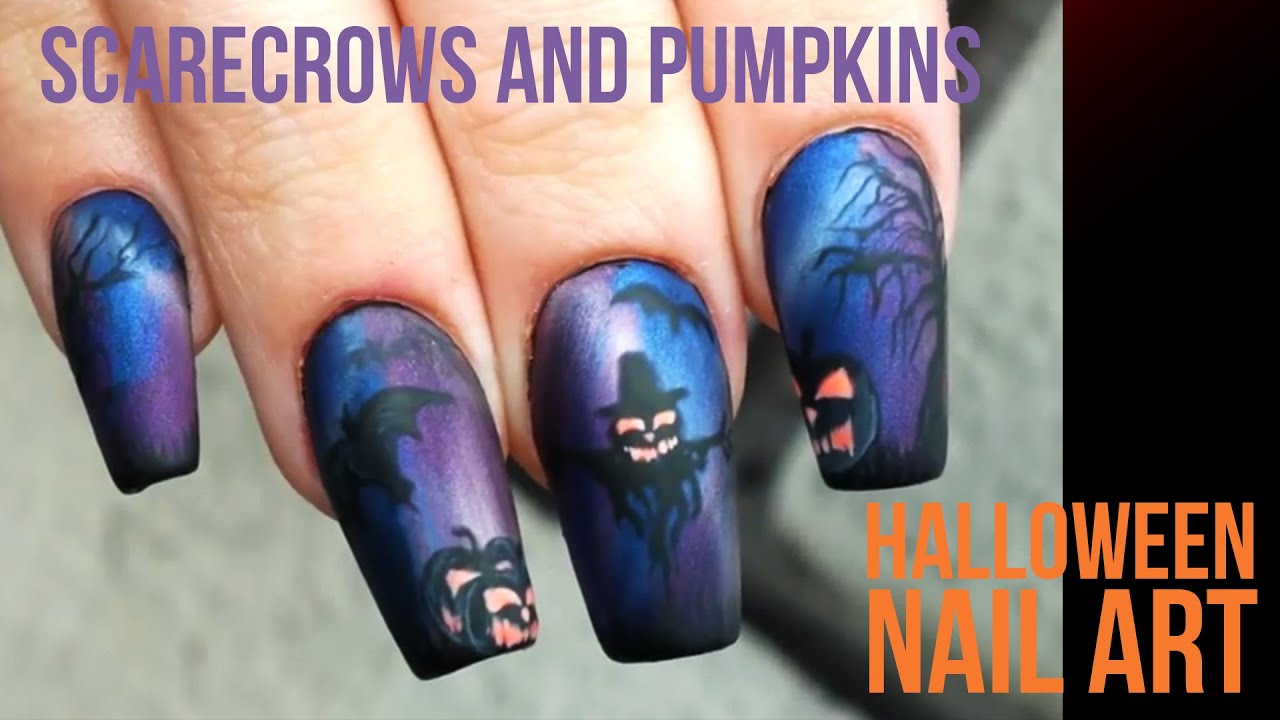 Halloween Nail Art with Matte Cat Eyes