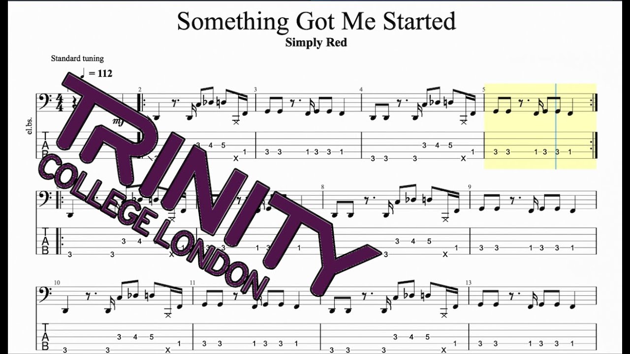 Something Got Me Started (5 String) Trinity Grade 6 Bass