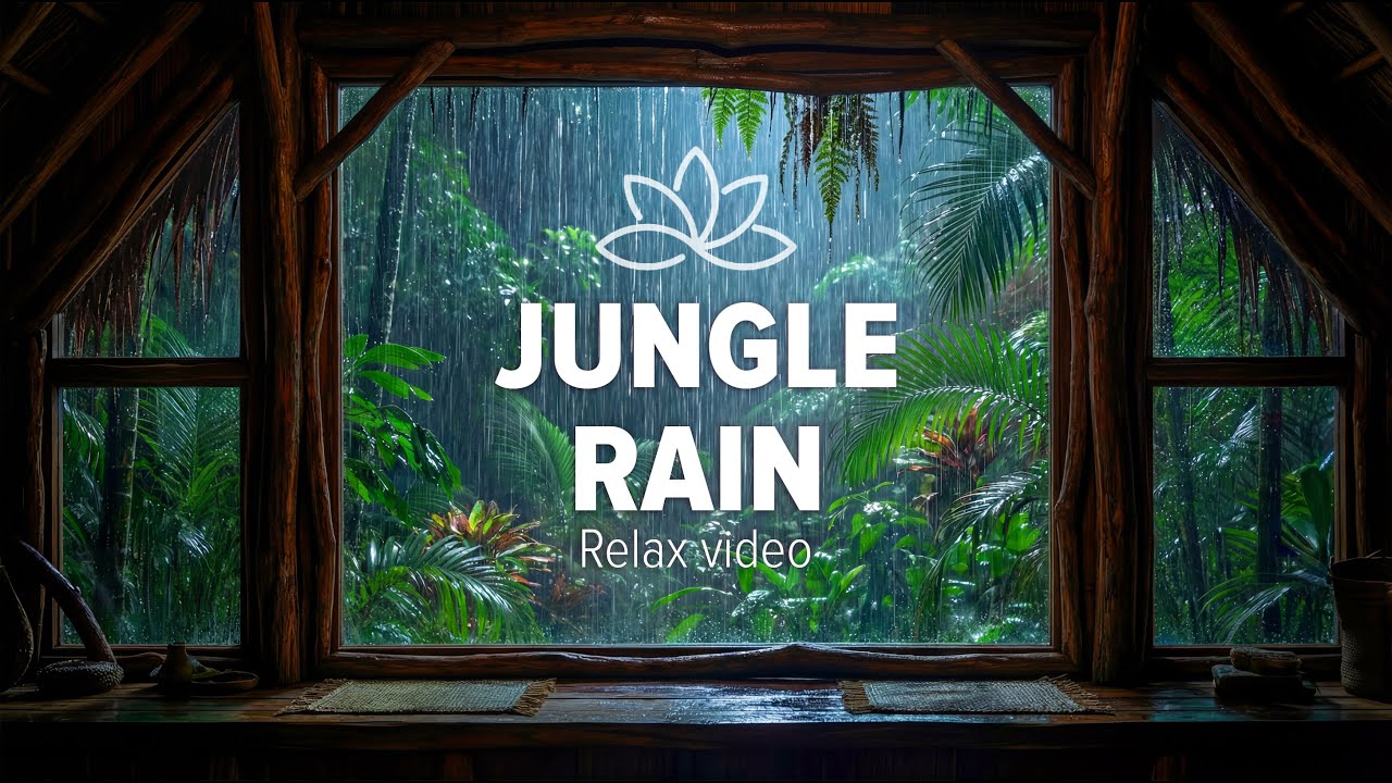 Jungle Rain Window View – Tropical Night Ambience & Rain Sounds for Study and Sleep (2 Hours)
