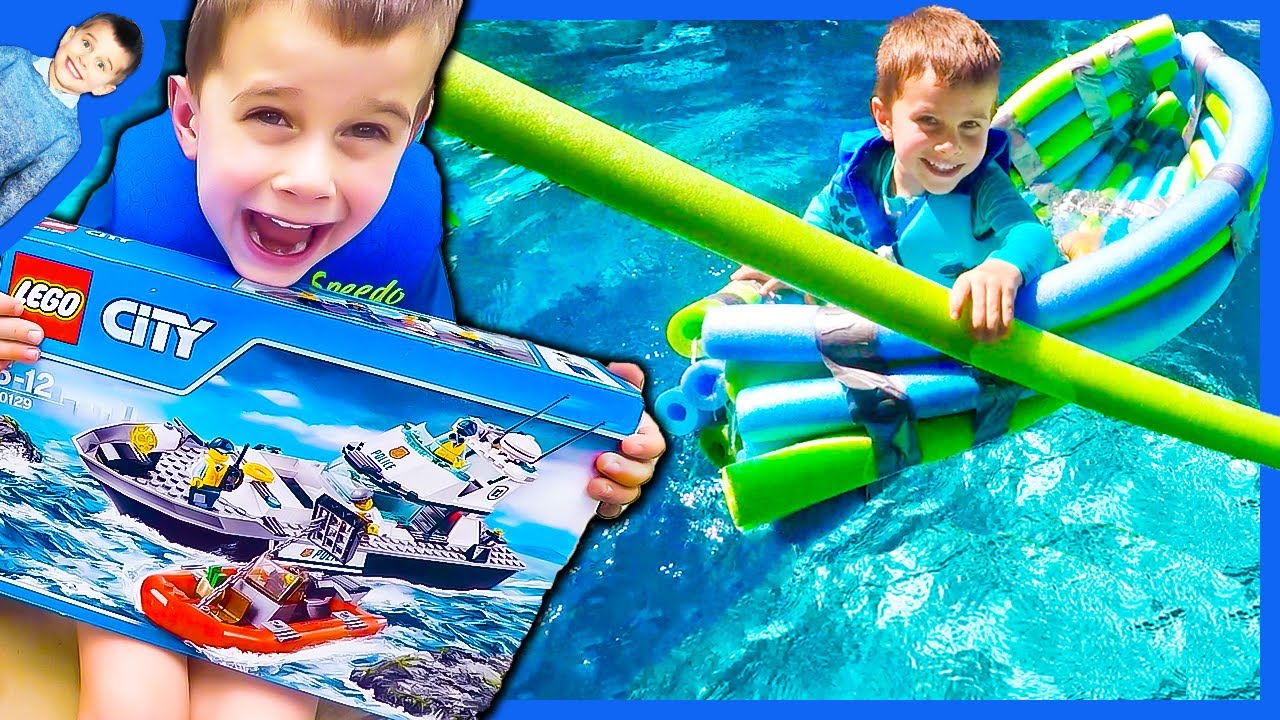 Does It Float Lego City Police Patrol and Pool Noodle Boat?