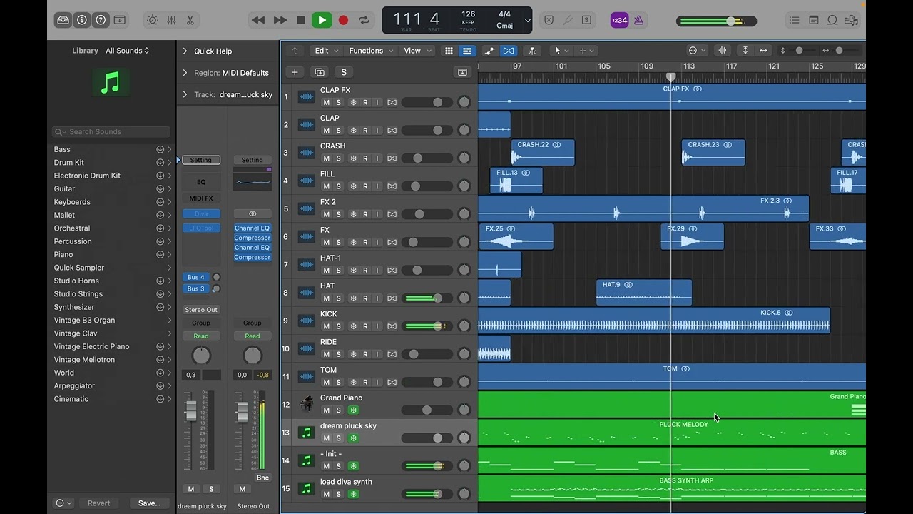 From The Sky - Melodic Techno Logic Pro X Template