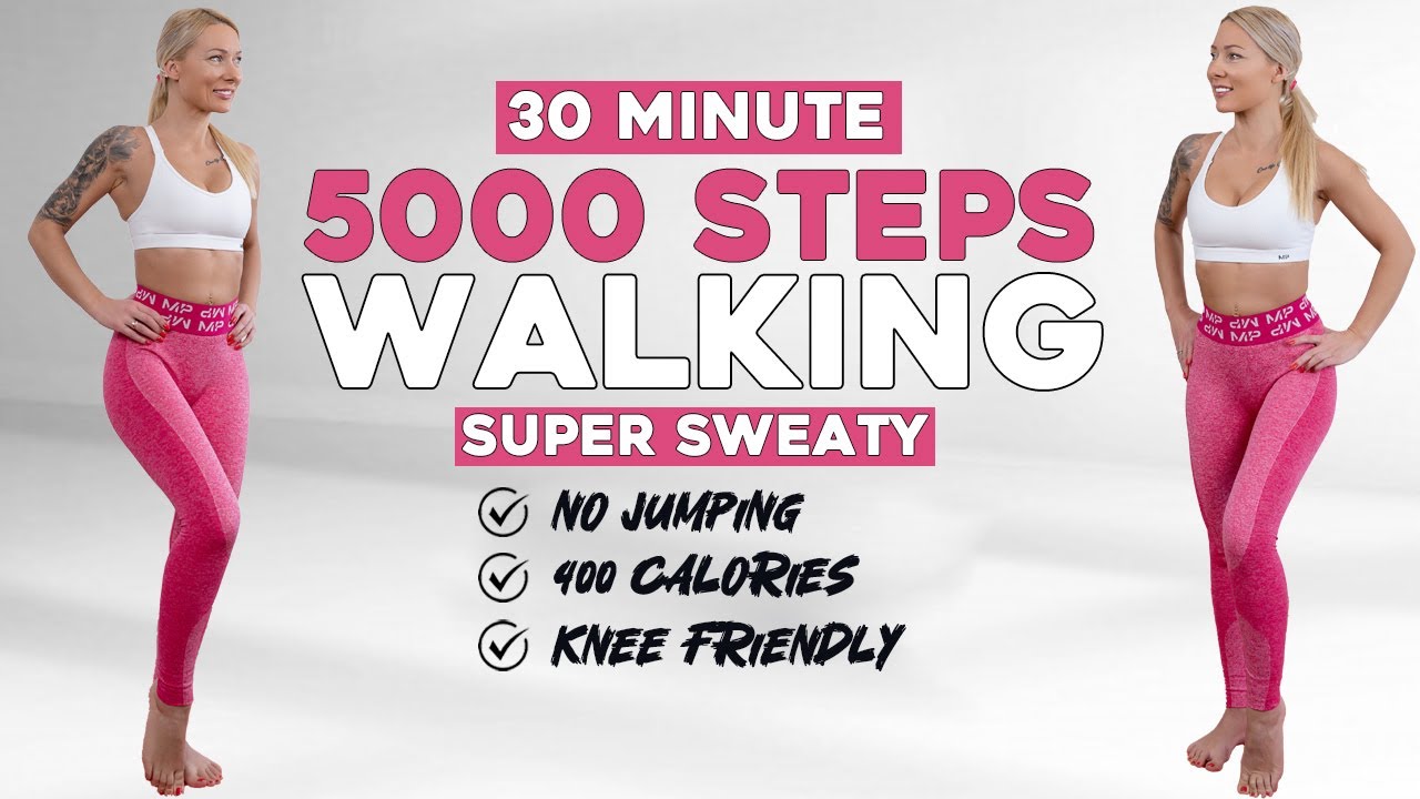 5000 STEPS WALKING Cardio Workout For Weight Loss Knee Friendly No Jumping Fat Burning Cardio