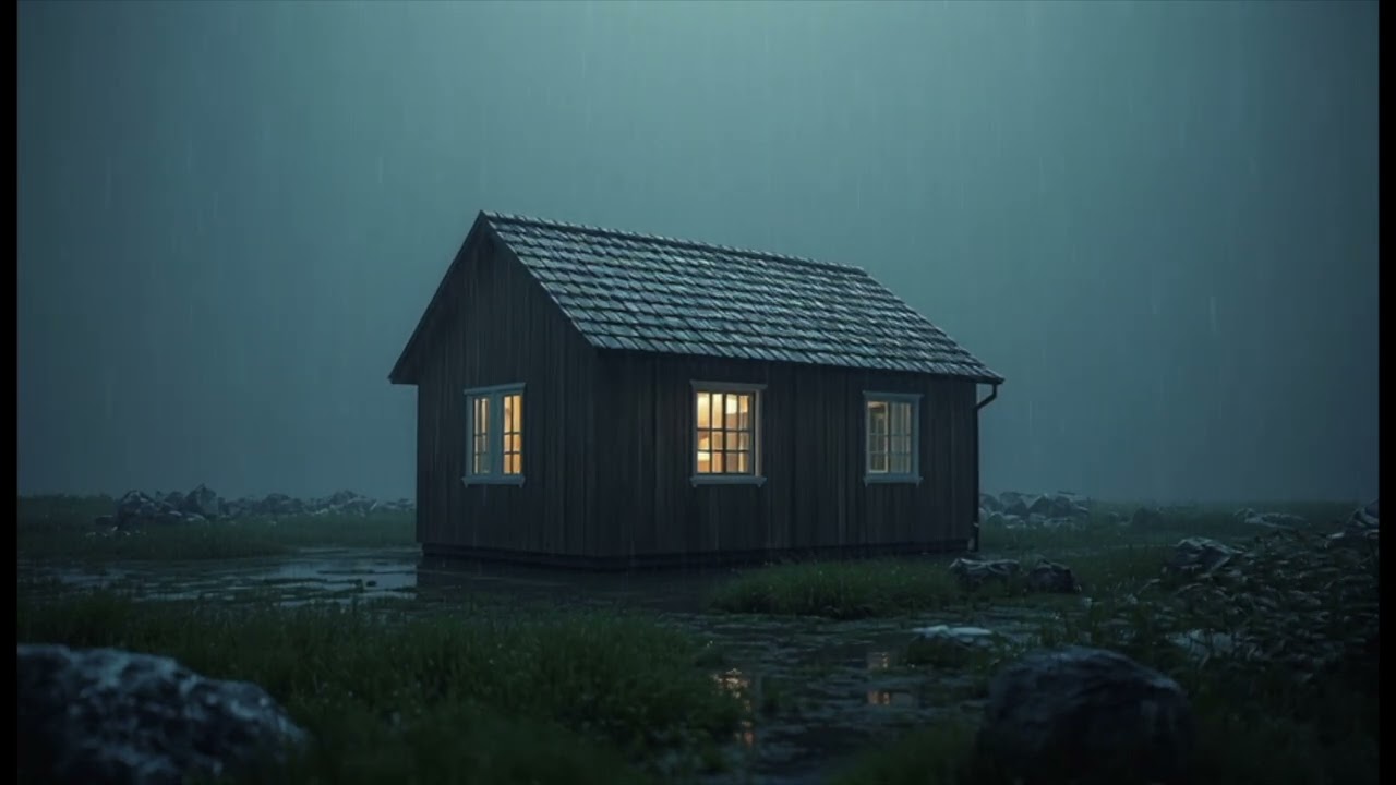 Gentle Night Rain Outside a Cozy Home | Calm Your Mind, Feel Safe, Fall Asleep Naturally