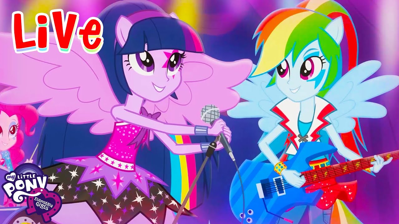 🔴 Equestria Girls LIVE 🔮 BEST SONGS 🌈 Under our Spell, Cafeteria Song + more songs! 🎶💜 MLP EG