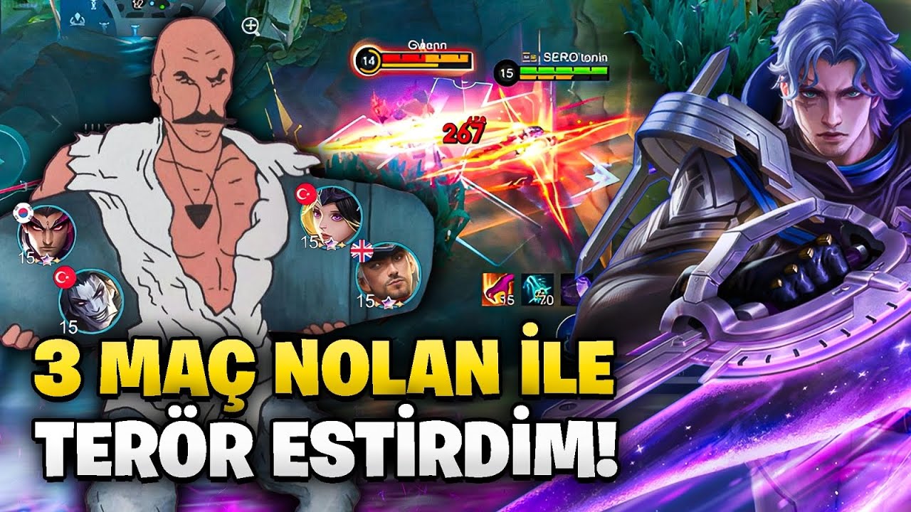 3 MAÇ NOLAN İLE TERÖR ESTİRDİM! BU TAKIMI SEYİT ONBAŞI GELSE TAŞIYAMAZ! - Mobile Legends