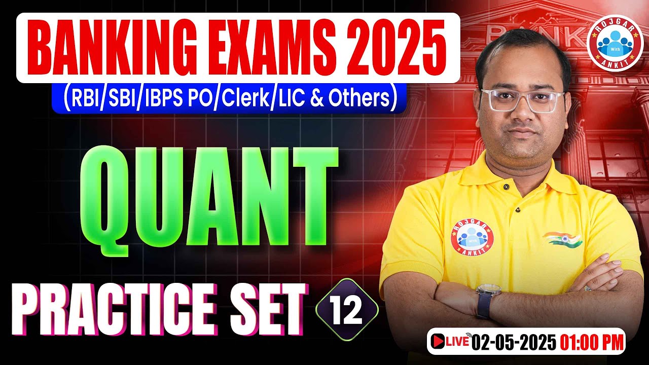 Banking Exams 2025 | IBPS CLERK Quant Practice Set 12 | IBPS Quant MCQs | Quant by Tarun Sir