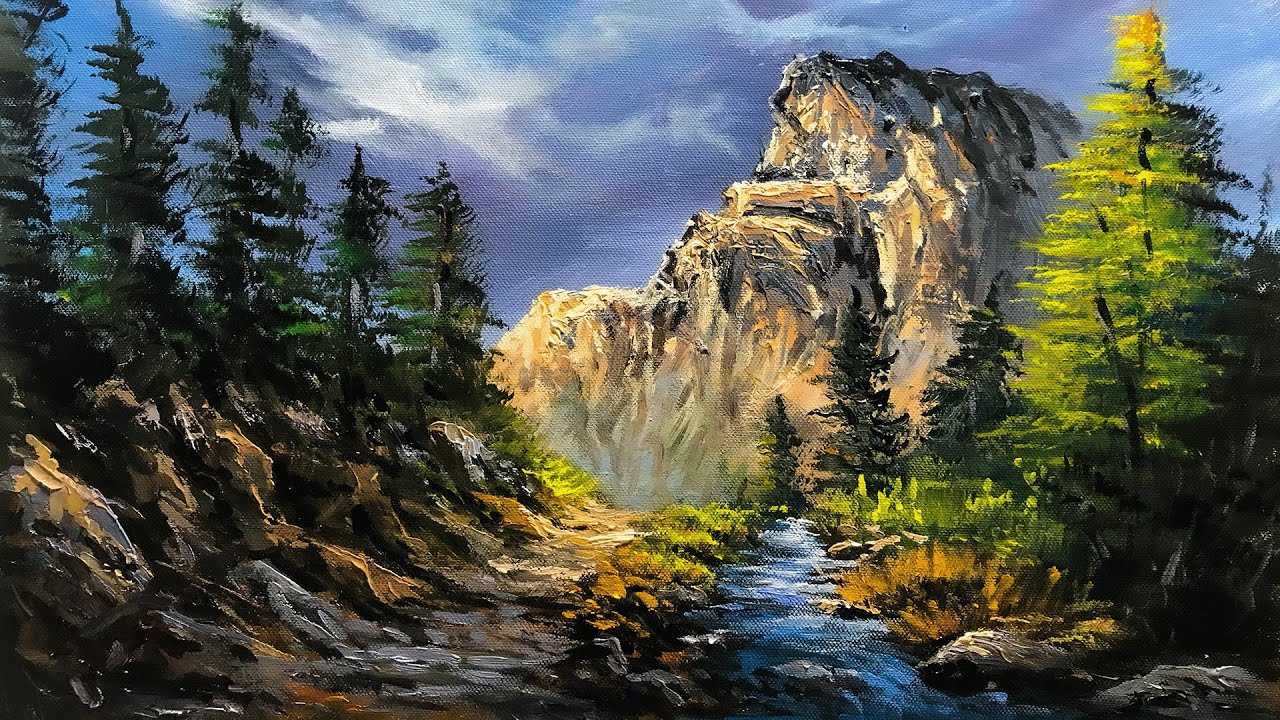 Painting a Beautiful Mountain Landscape with Acrylics | Art Candy Nepal | Nepali Artist |