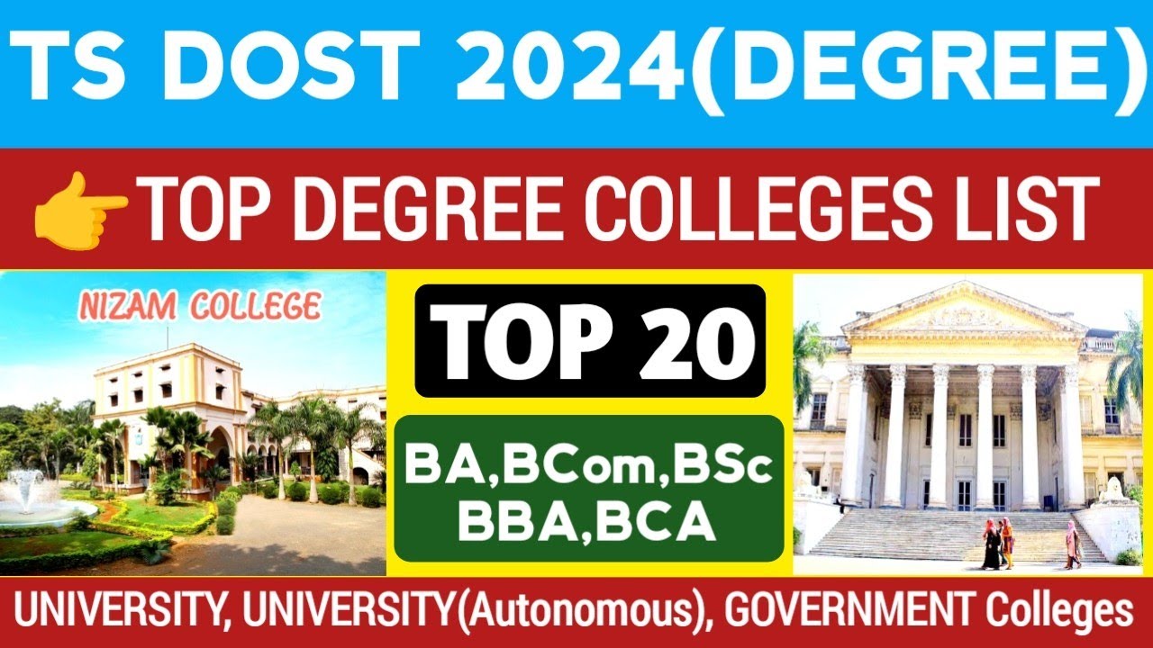 TS DOST Top Degree Colleges List/TS DOST Top 10 Degree Colleges in Hyderabad@StudentUpdates247