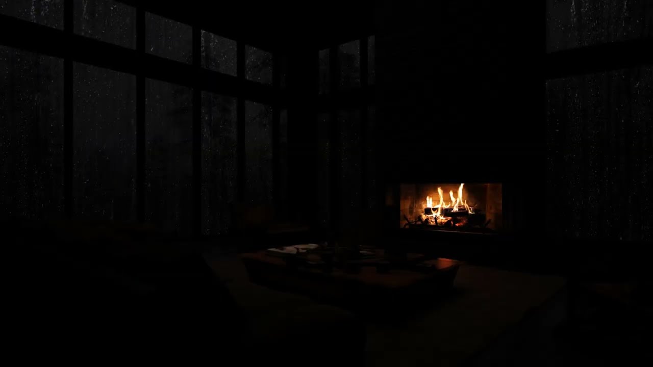 Ad-Free Rain & Thunderstorm 🌧️ Cozy Fireplace Sounds for Deep Sleep, Study, Relaxation & Calm Mind