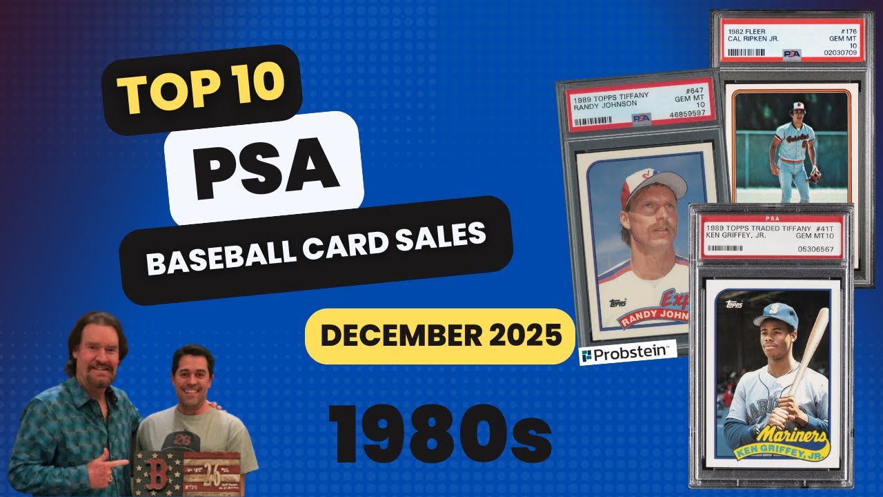Top 10 PSA Baseball Card Sales On eBay From the 1980s - December 2025
