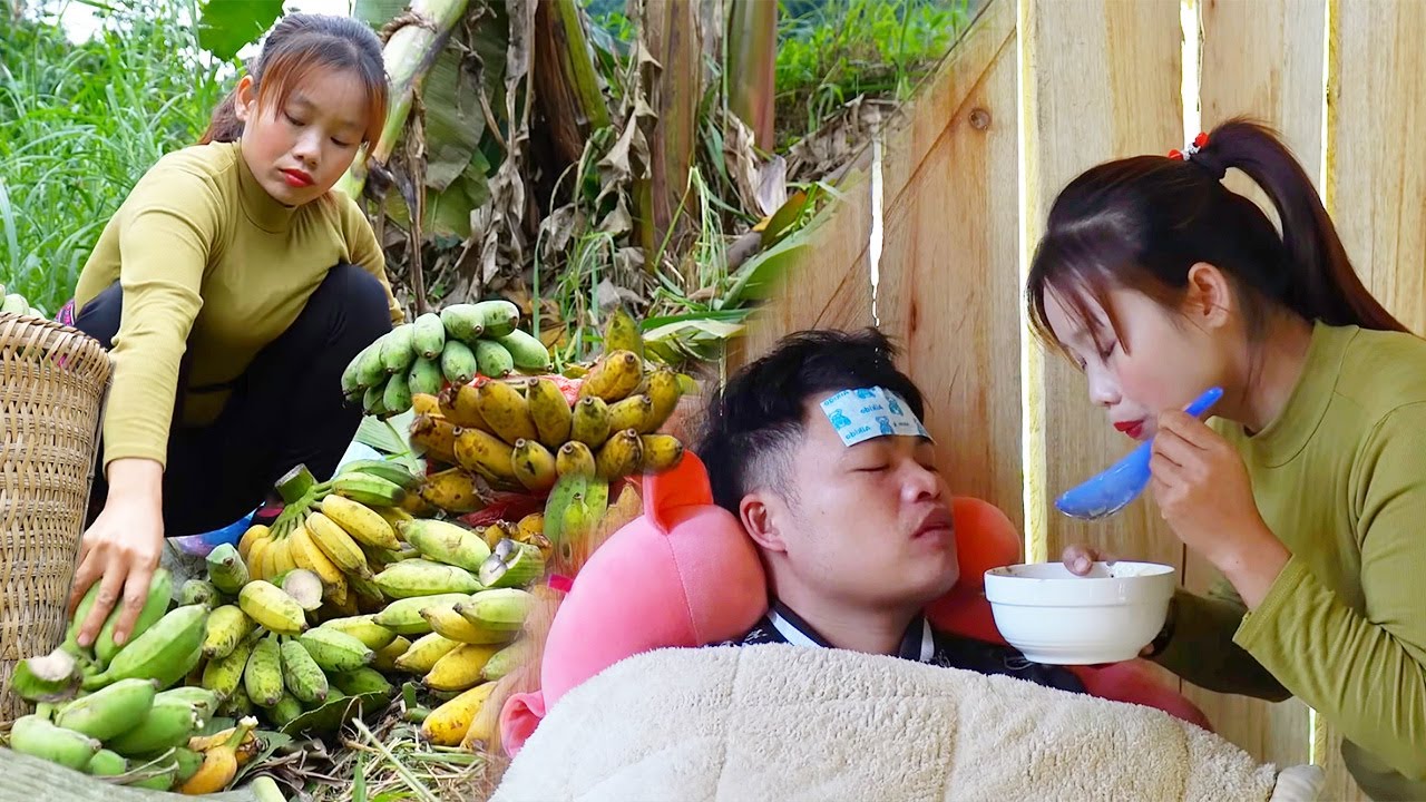 She Sold Bananas at the Market – All to Buy Medicine for Her Sick Boyfriend | Ly Sai Harvesting