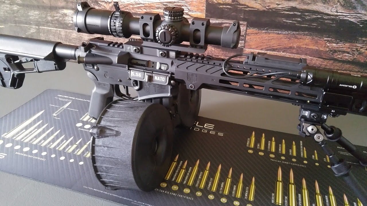 Ar15 Armatac SAWMAG 150rnd drum magazine! Awesome! 1080p HD