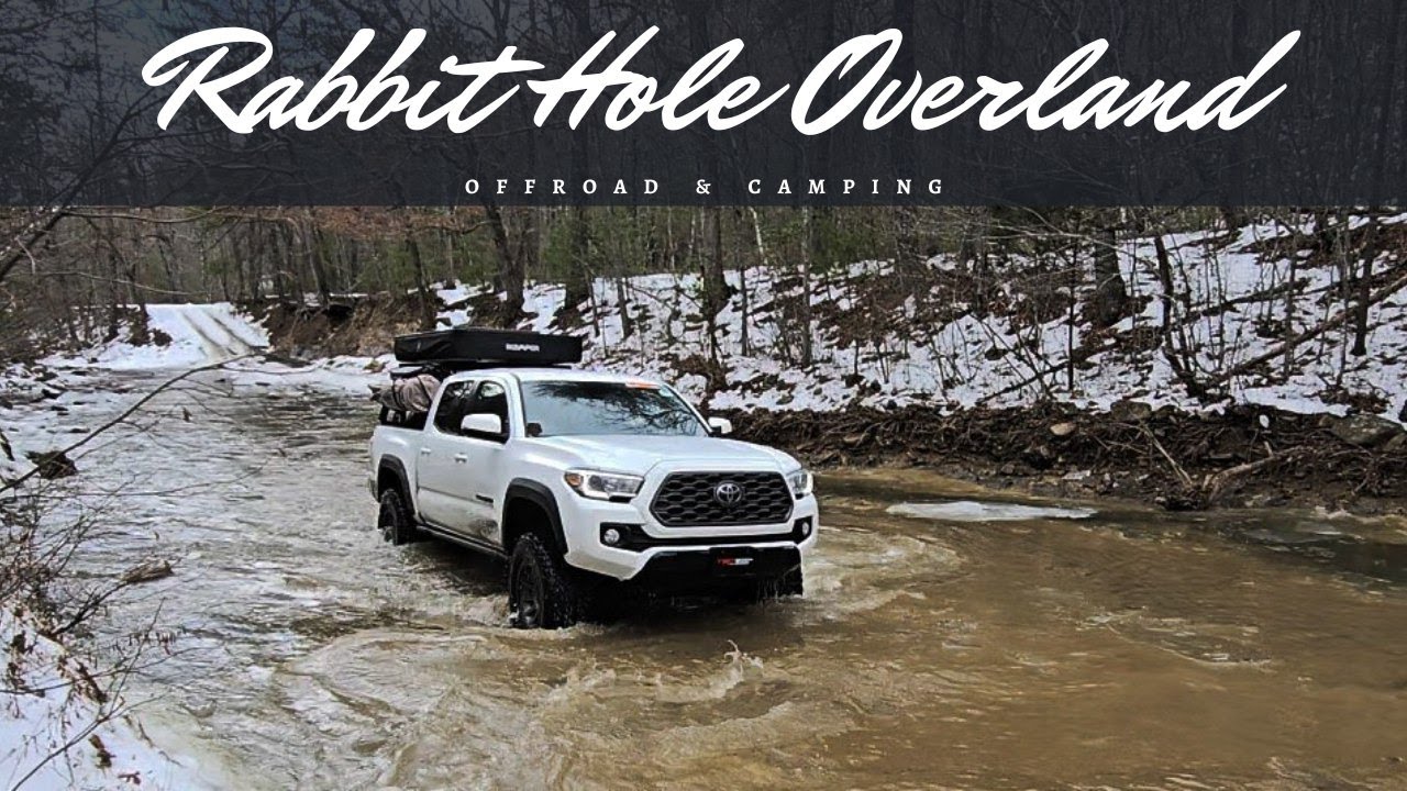 Toyota Tacoma on Broad Run Trail ride in wintery weather.