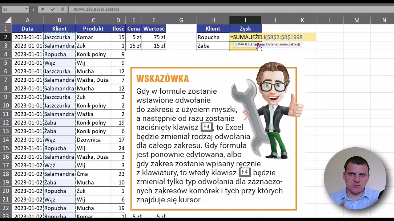 Excel - Jak podsumować dane pod warunkiem | Kurs Excel SuperHero odcinek 1.8