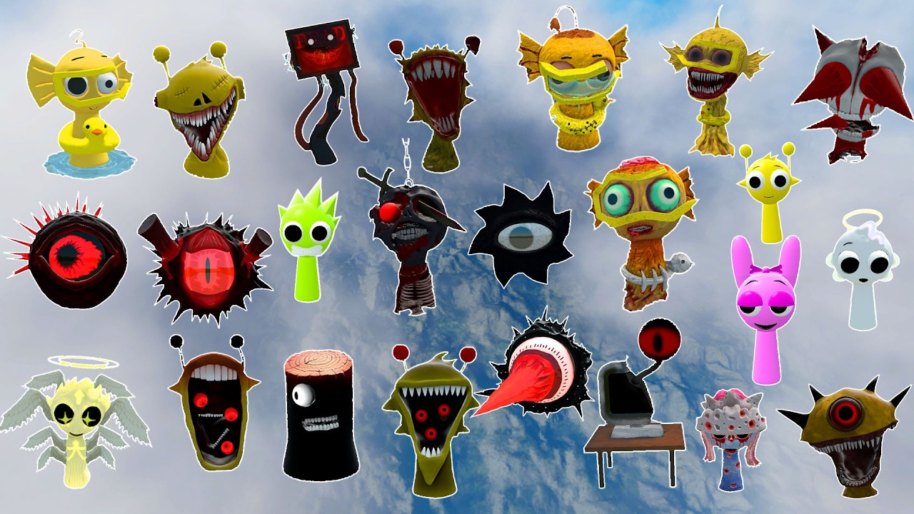 SPARTAN KICK MR SUN MOON TREE FUN COMPUTER ALL PHASE SPRUNKI EVOLUTION in SKY CONSTRUCT Garry's Mod