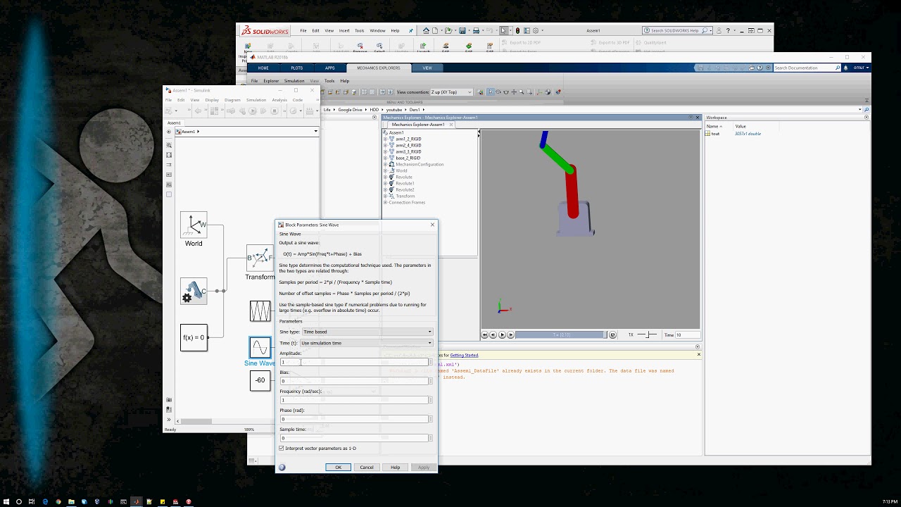 Solidworks to MATLAB SimMechanics Ders-2