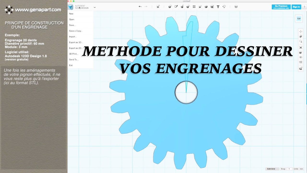 Dessinez vos engrenages.
