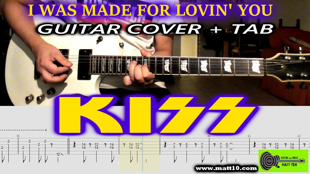Kiss I WAS MADE FOR LOVIN' YOU Guitar Lesson Cover w/TAB | Easy Rock Song!