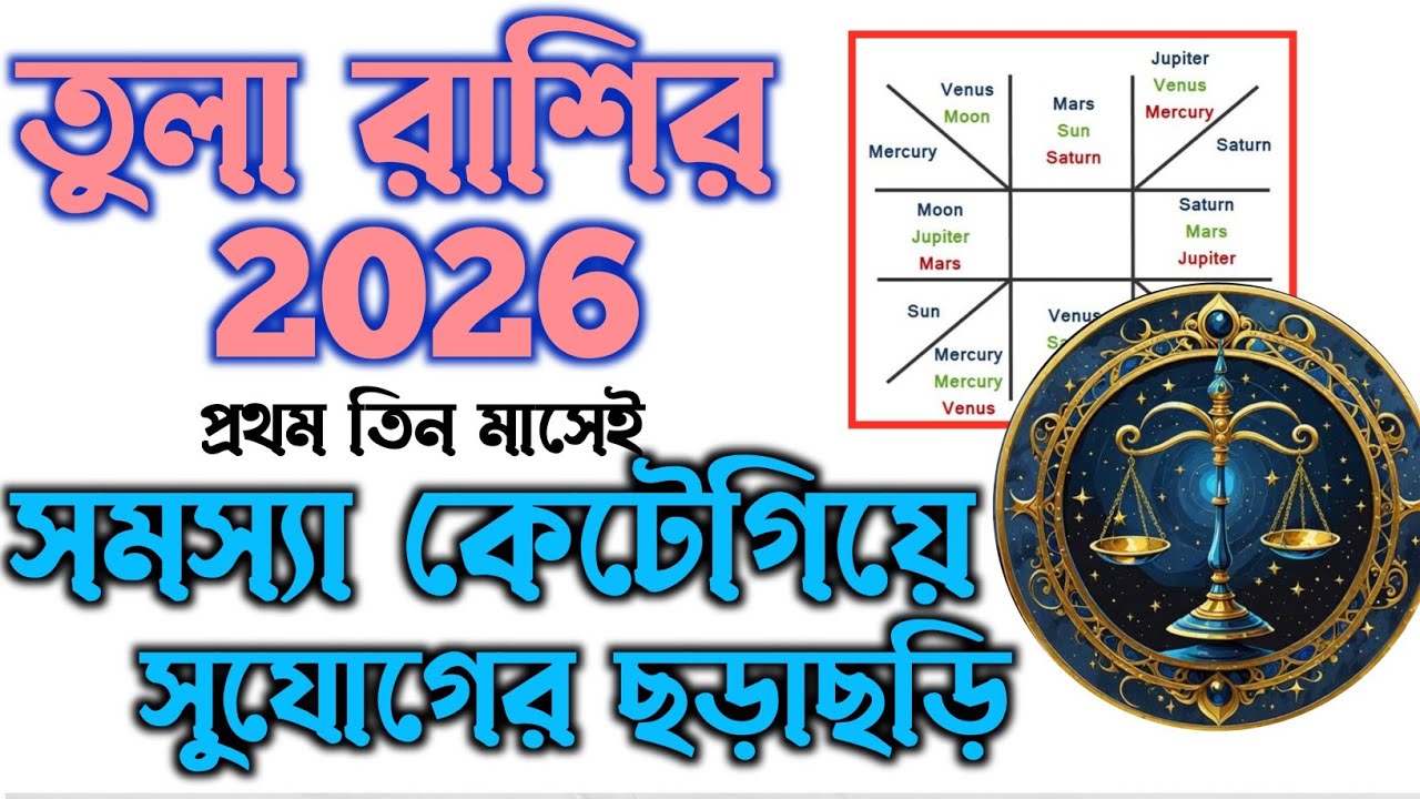 তুলা রাশির 2026এর প্রথমেই সুযোগের ছরাছরি | tula rashi bangla 2026 | libra bangla 2026 rashifal