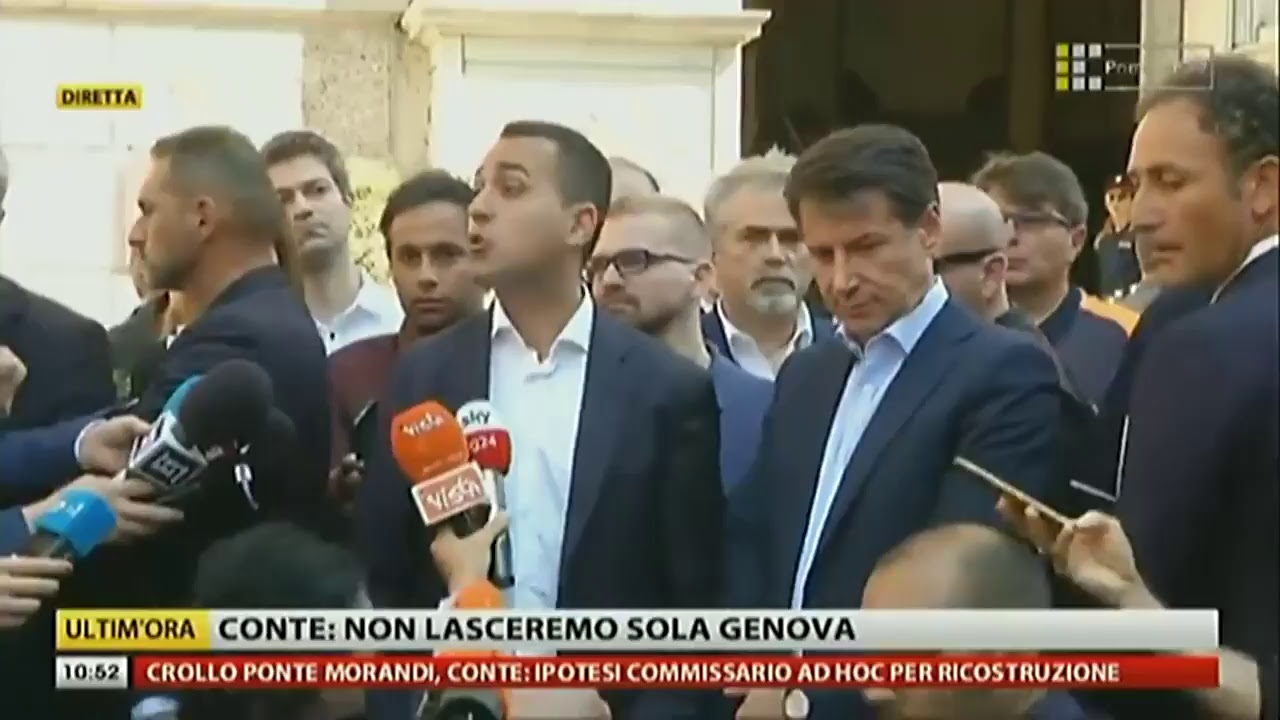 Genova, crollo ponte Morandi: Di Maio e Conte al vertice in prefettura