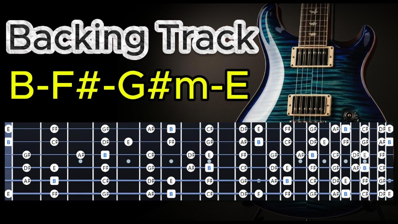 B Major Guitar Backing Track | B–F#–G#m–E Chord Progression | Pop Rock / Worship Jam Track