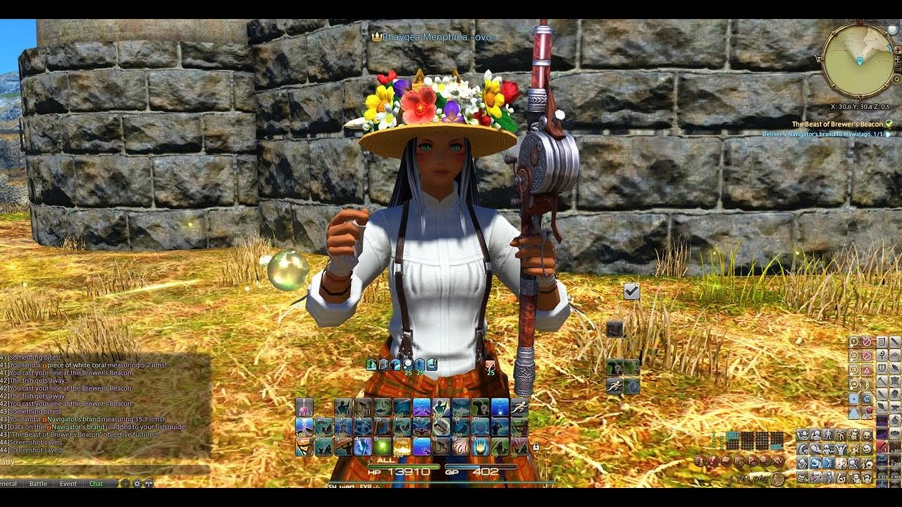 FINAL FANTASY XIV Fishing - Navigator's Brand Catch (The Beast of Brewer's Beacon quest)