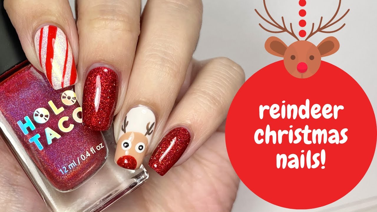 Reindeer Christmas Nail Tutorial!