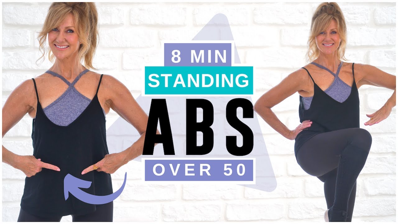 8 Minute Standing Abs Indoor Workout Over 50 | Burn Belly Fat!