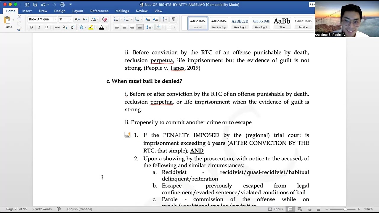 CONSTI2 - Part 14: Rights of the Accused to Bill of attainder