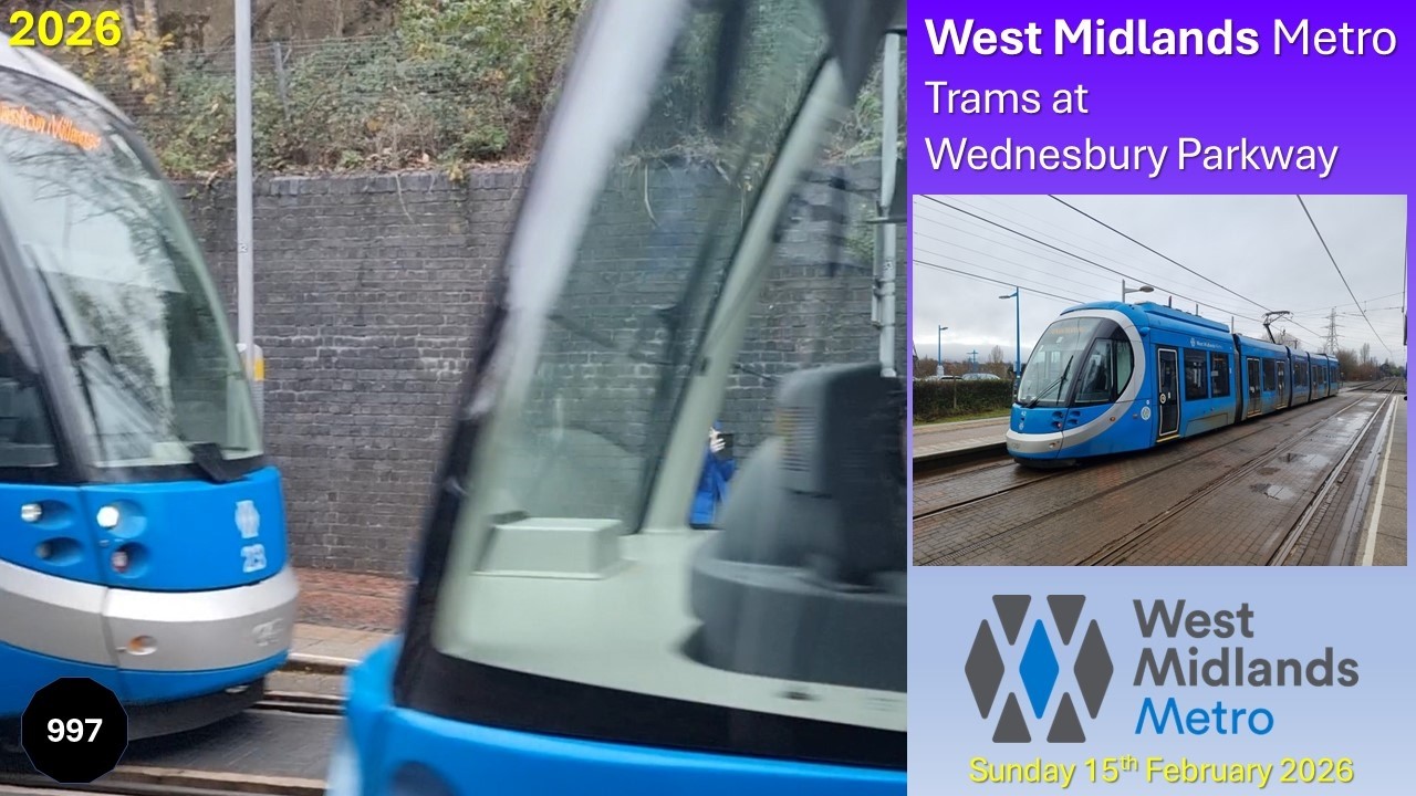 997 - West Midlands Metro: Trams in Wednesbury Parkway on Sunday 15th February 2026