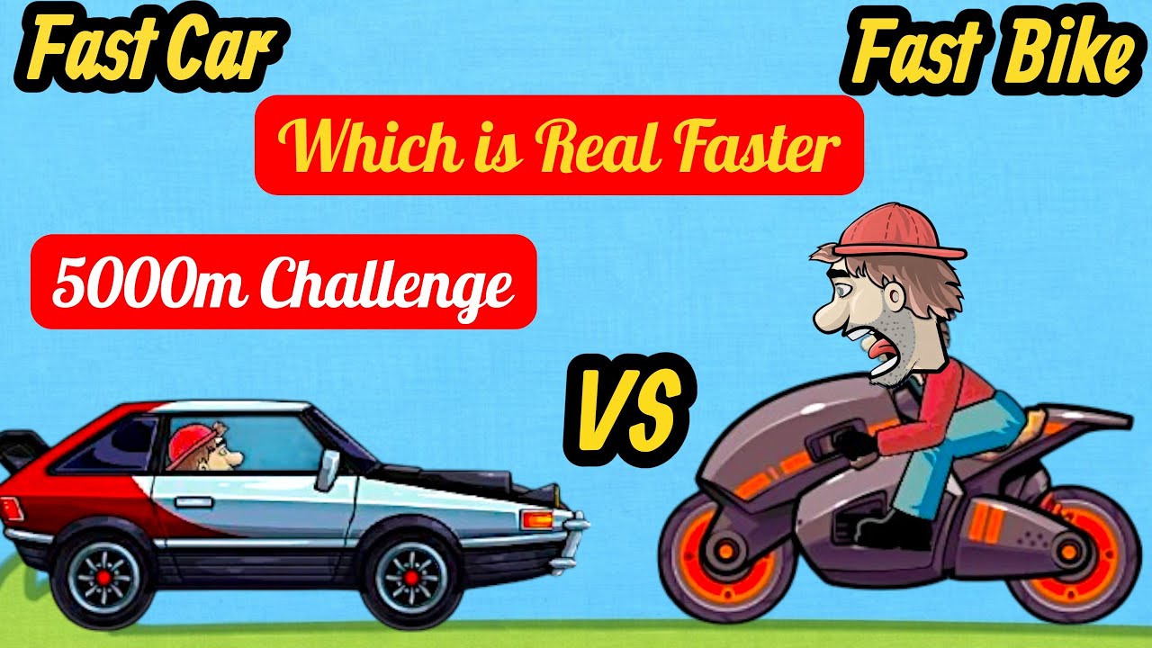 Challenge : Is Fast Bike Really Faster Than The Fast Car?Hill Climb Racing.@gaming_enemy