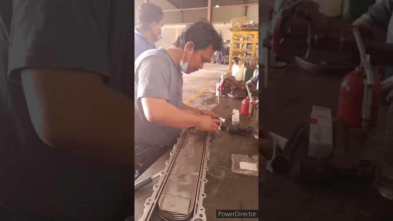 isuzu forward fv naghalo ang langis sa tubig,oil cooler problem