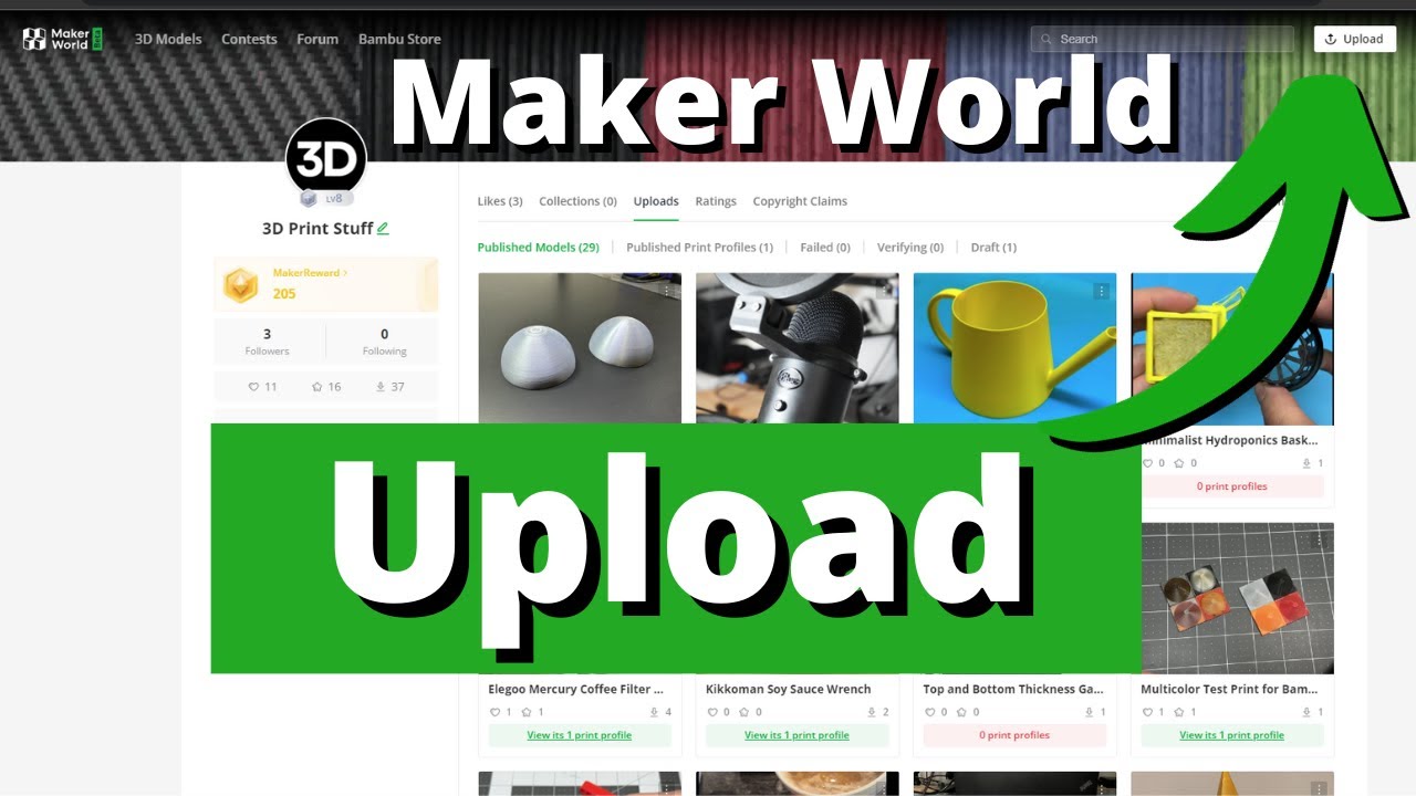 Как загрузить модель в Bambu Labs Maker World