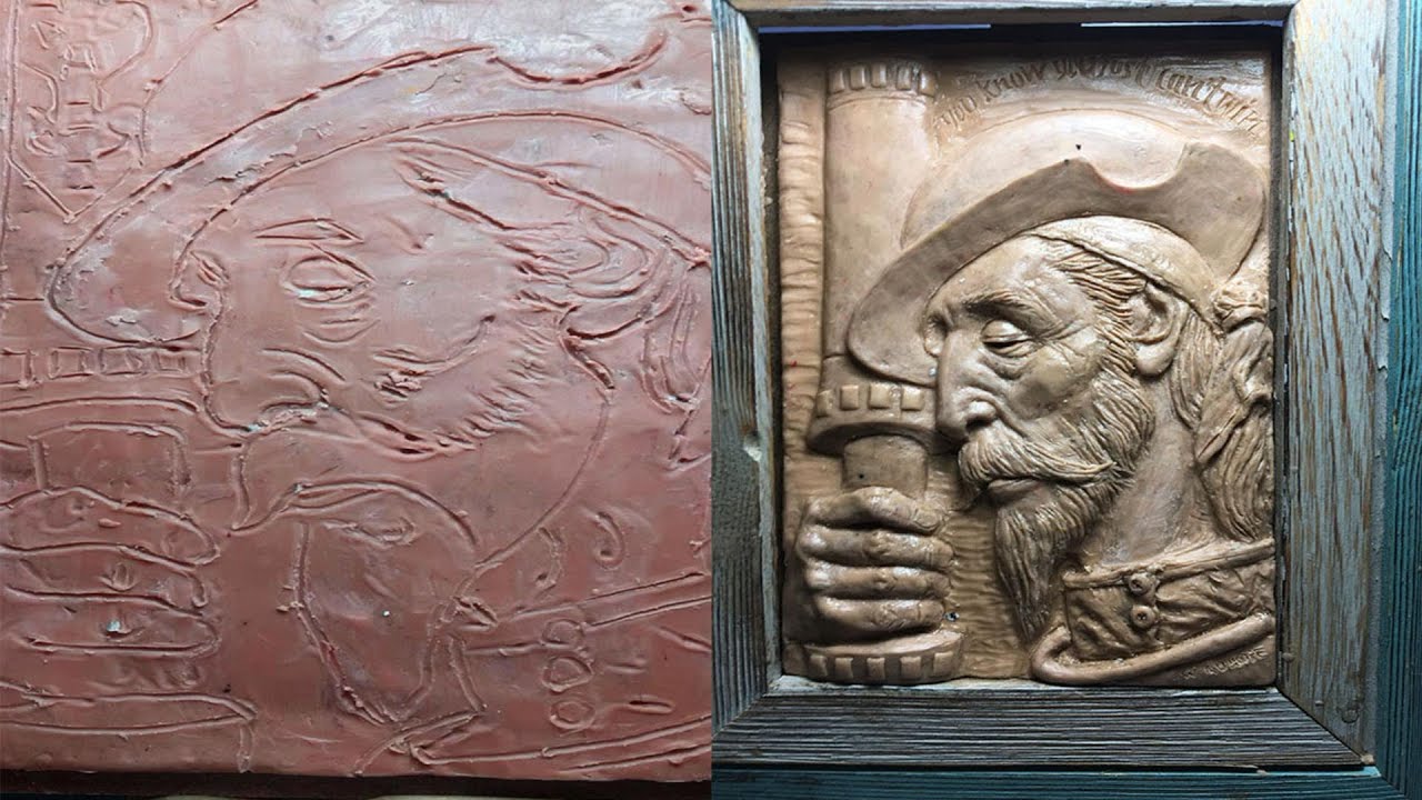 Make Don Quixote Clay Sculpting bust bas-relief sculpt Modeling Sculpture plaster resin