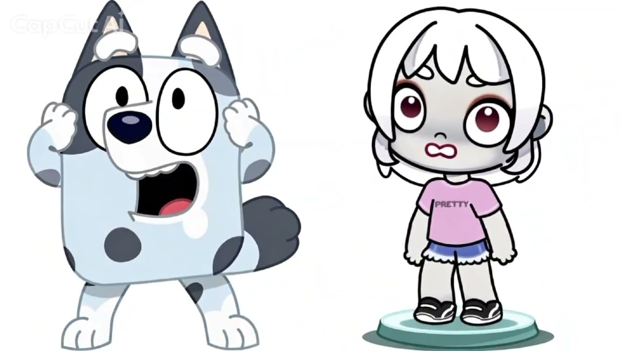 Amostra de personagens Bluey em avatar word story.