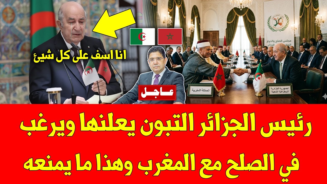 خبر عاجل شاهد رئيس الجزائر التبون يعلنها ويرغب في الصلح مع المغرب وهذا ما يمنعه - شاهد الأن