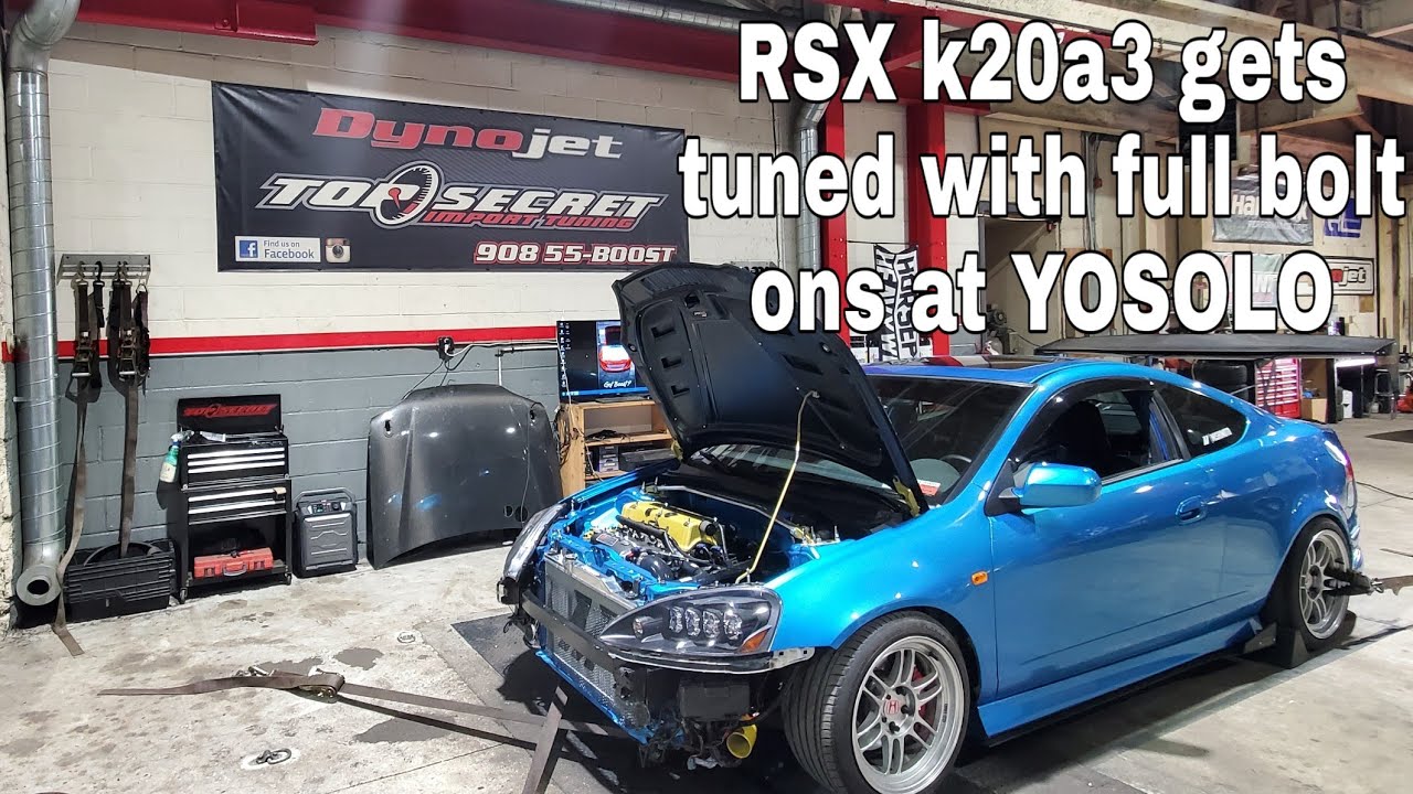 Base rsx k20a3 gets tuned with full bolt ons at yosolo!