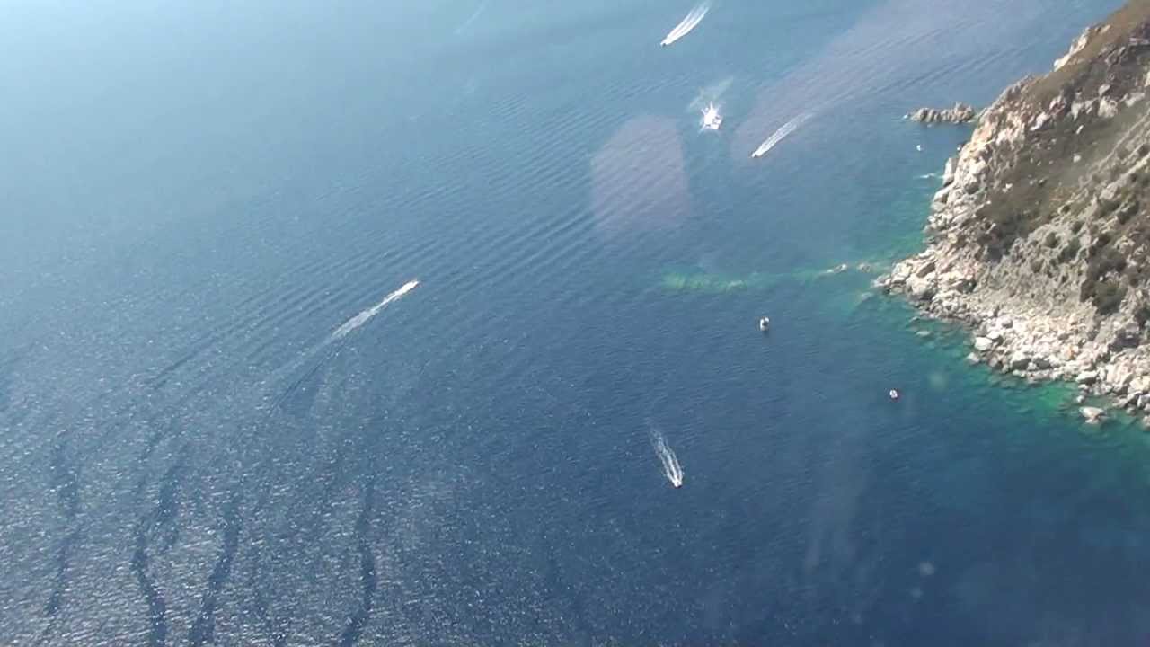 Landing at Elba airport, low approach
